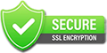 Ikona zielonej tarczy Secure SSL Encryption – bezpieczne szyfrowane zakupy