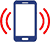 Ikona telefonu komórkowego z sygnałem połączenia