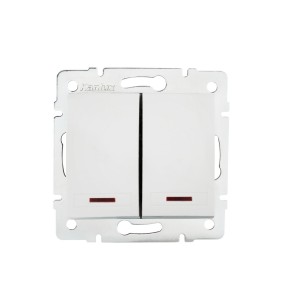 Kanlux 24715 Łącznik zwierny podwójny LED DOMO 01-1023-202 bi KANLUX - Widok z przodu