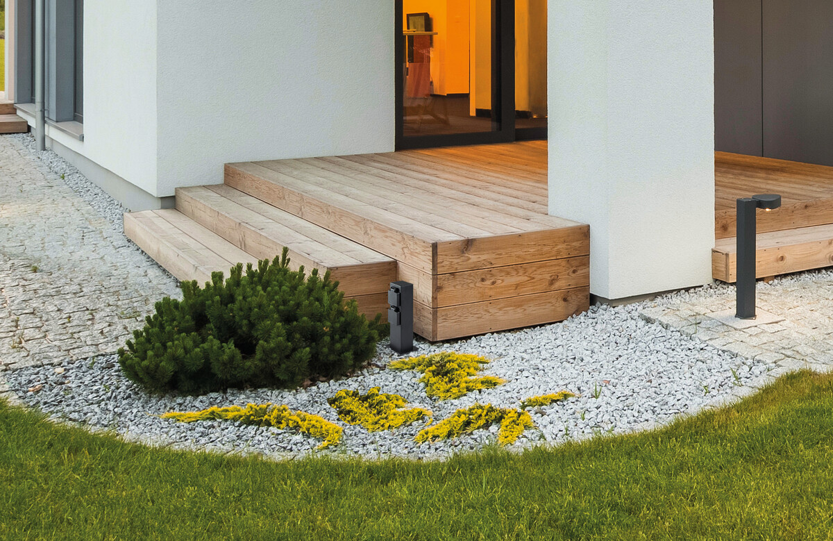 Kanlux 36586 Słupek ogrodowy z gniazdami 230V NASTO 2SOC FR B KANLUX